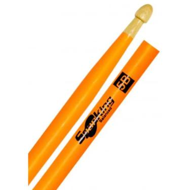 Imagem de Baqueta Spanking 5B Ponta De Madeira Laranja  Luminosa