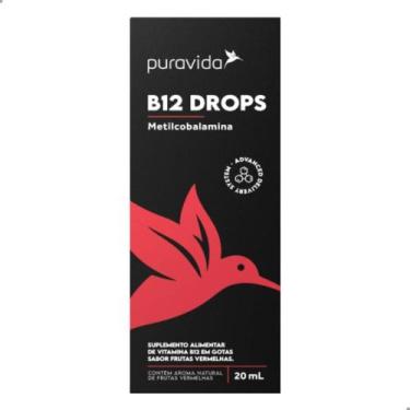 Imagem de Vitamina B12 Drops Metilcobalamina 20ml Pura Vida, Frutas Vermelhas