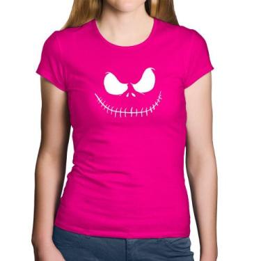 Imagem de Baby Look Algodão Scare Face - Foca na Moda, Rosa, P