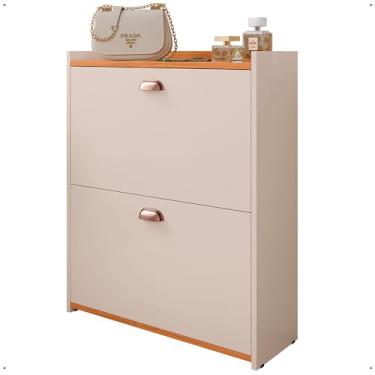 Imagem de Sapateira Organizadora Pequena Apartamento 12 Pares Calçados Gavetas Basculante Decoração Quarto - Lojas RPM (Off White/Cinamomo)