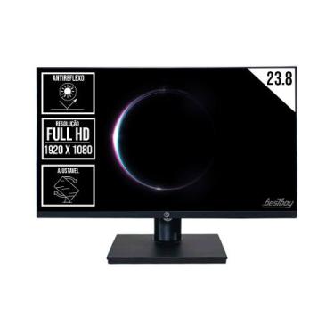 Imagem de Monitor led 23.8" fhd brazilpc ergonômico antirreflexo frameless 75hz 