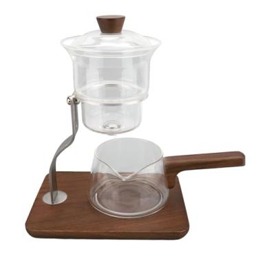 Imagem de Conjunto de bule de vidro, Capacidade de 350ml Pote de chá de gotejamento semi automático para fácil fabricação de cerveja, Conjunto de chá de vidro magnético para o Home Office