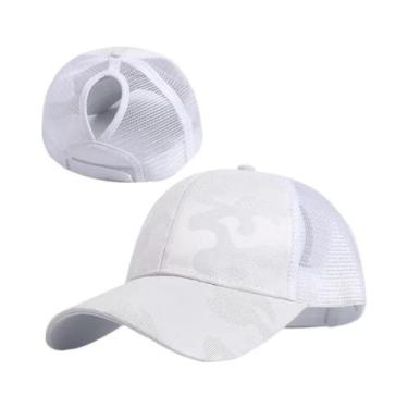 Imagem de Boné de Beisebol Feminino com Rabo de Cavalo - Ajustável e de Algodão,