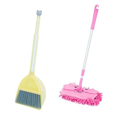 Imagem de MERIGLARE Chapa pequena para crianças Limpeza de limpeza precoce Aprendizagem Little Housekeeping Conjunto de limpeza FinCerend Play Limping para jardim de , Vassoura Amarela