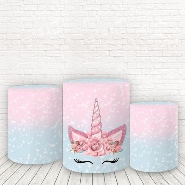 Imagem de Trio De Capas Cilindros 3D Sublimado Unicórnio Fcc-196