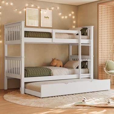 Imagem de Treliche Solteiro De Madeira Maciça Com Cama Aux Woodstore