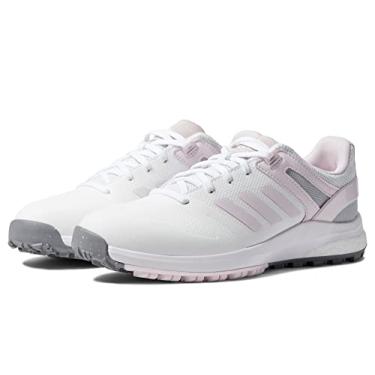 Imagem de adidas Tênis de golfe feminino EQT Spikeless, Calçado branco/quase rosa/cinza, três, 10