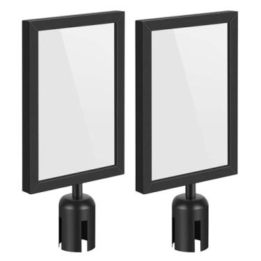 Imagem de Flexzion 2X Suporte Para Sinal De Suporte, Suporte Retrátil Para Suporte De Suporte, 2,36" De Diâmetro (Tamanho De Papel A4 De 8,5" X 11"), Moldura De Sinal De Exibição Dupla Face Com Plexiglass Par