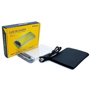 Imagem de Case Slim Hd Ssd Adaptador Usb 3.0 Sata3 Externo 6gbps Capa - Infokit