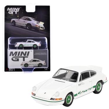 Imagem de Diecast Model Car Compatible with Mini GT 1:64 Porsche 911 Carrera RS 2.7 Grand Prix White with Green Livery Limited Edition MGT00801