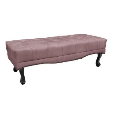 Imagem de Puff Recamier Retrô Luis Xv Captonê Quarto Vicenza 90cm Veludo Lilás S