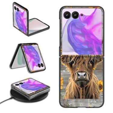 Imagem de GYSYSQSH Capa para celular Motorola Moto Razr 2024 para Moto Razr 50 para mulheres e homens, fina, rígida, PC, fina, leve, carregamento sem fio, proteção à prova de choque, capa flip para Moto Razr