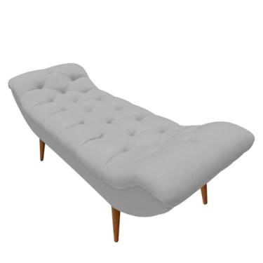 Imagem de Recamier Sofá Calçadeira 1,6 M Realeza (Suede Cinza Claro)