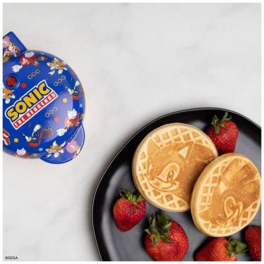 Imagem de Mini Máquina de Waffle, Tema Sonic the Hedgehog com Revestimento Antiaderente, 110V 550W, Uncanny Brands, Azul