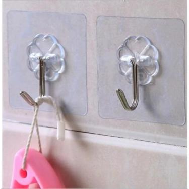 Imagem de Kit 10 Suportes com Ganchos de Aço Inox  Ideal para Organizar Cozinha,