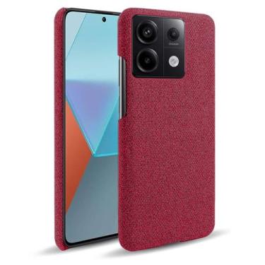 Imagem de Capa para Xiaomi POCO M6 Pro 4G,Capa desenhada em lona,Case Protetora Ultrafina com Empunhadura Macia,Design em Tecido Antichoque e Antiarranhões-Red