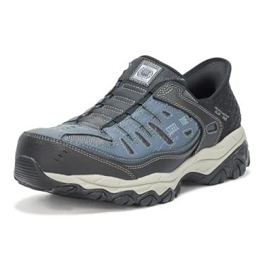 Imagem de Skechers Sapatos sem cordões para homem Cankton faison St, Azul marinho cinzento, 41 BR G