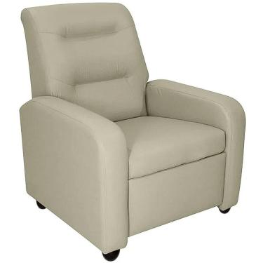 Imagem de Poltrona Classic Reclinável Tecido Corino Matrix Cor Bege