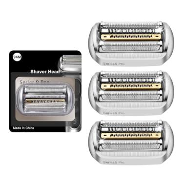 Imagem de Peça de substituição da cabeça de barbeador elétrico 94M compatível com barbeadores elétricos Braun Series 9 Pro e Series 9 (pacote com 3)