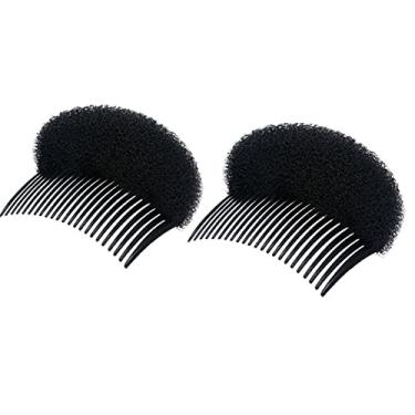 Imagem de Ericotry 2 peças charmosas de 8,4 cm, inserções de volume, espuma de esponja preta, pente de cabelo para fazer coque de colmeia acessórios de estilo de base
