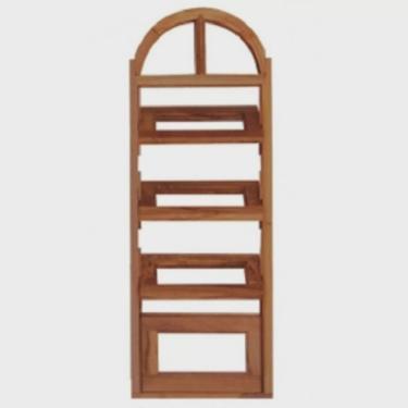 Imagem de Vitrô Capelinha Basculante de Madeira Imbuia em Arco 45 x 1,60 Natural