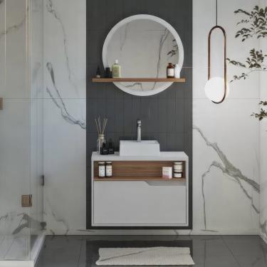 Imagem de Gabinete para Banheiro com Cuba e Espelheira 80 Jasper