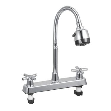 Imagem de Torneira de cozinha, torneira de pia de cozinha profissional torneira misturadora de pia de cozinha moderna estilo simples frio quente duplo uso torneira misturadora para pia de banheiro cozinha