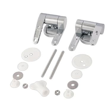 Imagem de Haoyull Dobradiças de assento de vaso sanitário, peça de substituição, dobradiças de tampa de vaso sanitário com mecanismo de fechamento suave para instalação simples do assento do vaso sanitário