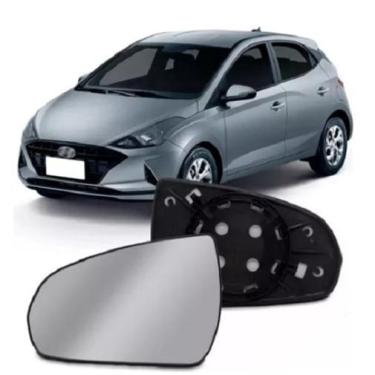 Imagem de Lente Espelho Retrovisor Hb20 2020 Com Base Lado Esquerdo