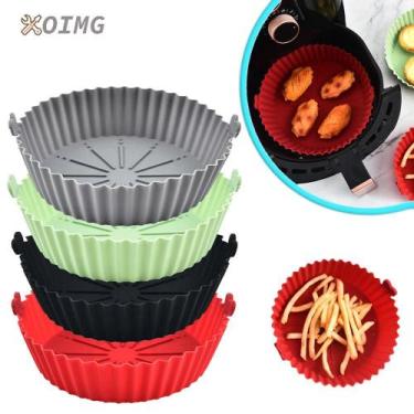 Imagem de KIT 3Cesta de silicone para fritadeira a ar, molde grosso de silicone 