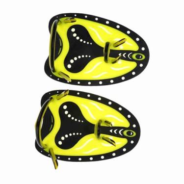 Imagem de Akozon Swim Diving Hand Cinzes, Treinamento Flipper Equipamento Flipper para Esportes Aquáticos, Luvas Macias Flexíveis para Mulheres - Amarelo, Pequeno (M) (L)