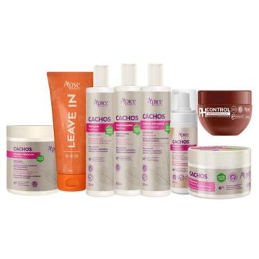 Imagem de Kit Cachos Tratamento Completo + PH Control + Mousse Apse 8 itens - Ap