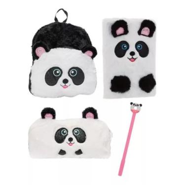 Imagem de Kit Mochila Infantil Escola Caderno Estojo Pelucia Unicornio - polibri