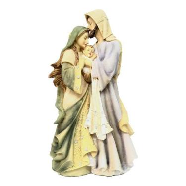 Imagem de Imagem Sagrada Família Resina 20cm - Detalhes em Strass - Clero Brasil