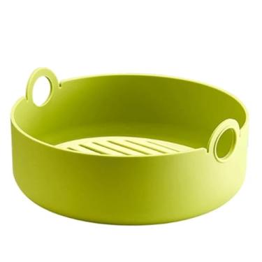 Imagem de OUFEIJIA Frigideira a ar reutilizável de silicone para forno com placa de drenagem de óleo, fritadeira a ar de frango frito para pizza, cesta fácil de limpar