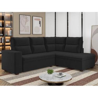 Imagem de Sofá Canto Arruba Tamanho 220cm X 180cm Preto