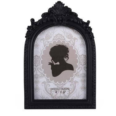 Imagem de Porta-retratos SIKOO Vintage 10x15cm preto gótico de parede/mesa