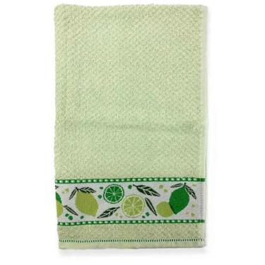 Imagem de Pano de Copa Dohler Felpudo Jacquard Vida Liso LImão - Branco - 45x70c