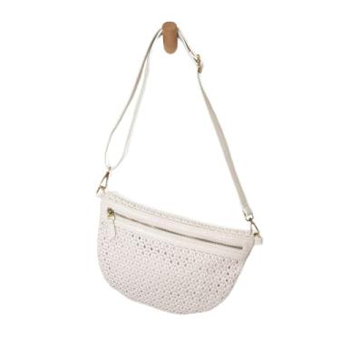 Imagem de Joy Susan Bolsa feminina moderna Nova Faux Cane Sling Belt Bag, 936 - Branco, 8 in. H x 12.75 W .5 D