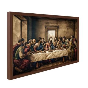 Imagem de Quadro Decorativo Religiosos Santa Ceia Jesus Fé Sagrada Família com M