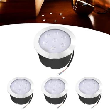 Imagem de Kit 4 Balizador Spot Led Embutir Chão Piso Jardim 7w Quente