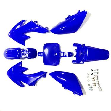 Imagem de Hongyu CRF50 Kit de para-lama de corpo de plástico azul para motocicletas chinesas CRF XR 50cc Pit Dirt Bikes, incluindo todos os parafusos de montagem