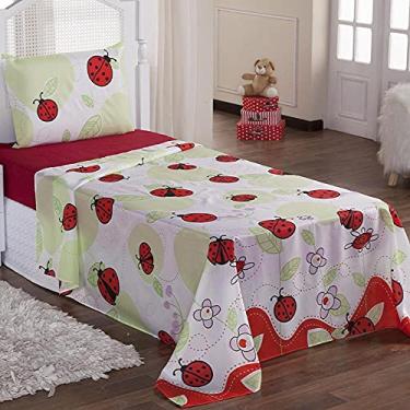 Imagem de Jogo De Cama Solteiro Infantil Estampado 03 Peças Microfibra - Joaninha