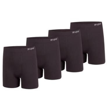 Imagem de Kit 4 Cuecas Box Masculina Sem Costura De Microfibra Trifil Lisa Básic