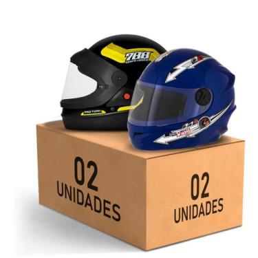 Imagem de Kit 2 Capacete Fechado Sport Moto 788 + Liberty 4 Kids Feminino Mascul