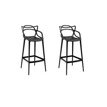 Imagem de Conjunto 2 Banqueta Allegra Alta Master PretaPolipropileno