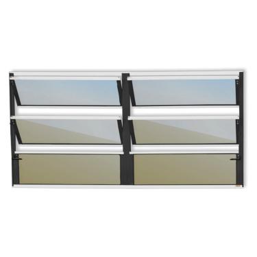 Imagem de Janela De Aluminio Basculante 2 Seções Plus Vidro Reflex 60cm X 200cm Brimak Mix Preto