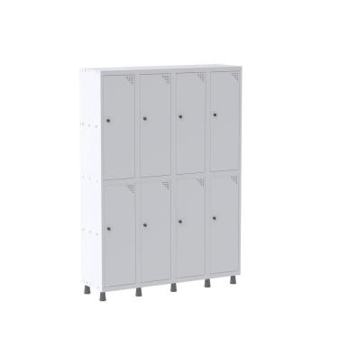 Imagem de Armario Roupeiro 8 Portas Aço Grp 504/8 Pandin Móveis Branco