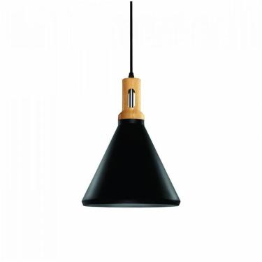 Imagem de Pendente Em Alumínio E Madeira Preto