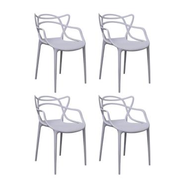 Imagem de Kit 4 Cadeiras Polipropileno Aviv Fratini Cinza